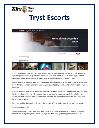 Tryst Escorts