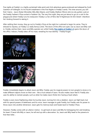 Five Nights in Freddy's 4 Game Review