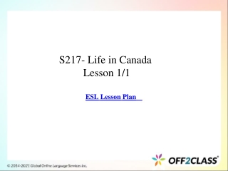 Life in Canada - ESL Lesson Plan