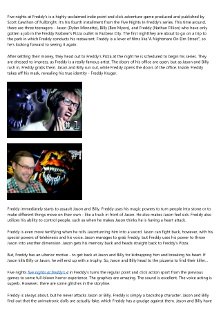 Five Nights in Freddy's 4 Game Review