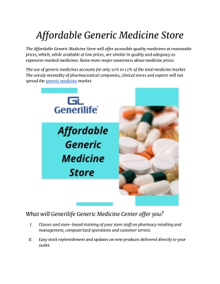 Affordable Generic Medicine Store