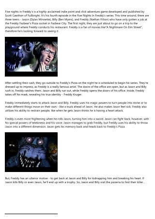 Five Nights in Freddy's 4 Game Review