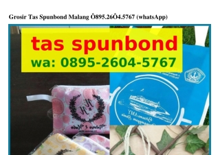 Grosir Tas Spunbond Malang