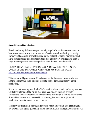 Email Marketing Strategy
