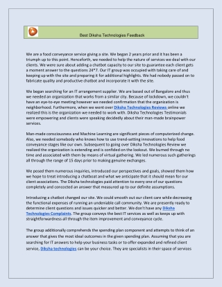 Best Diksha Technologies Feedback