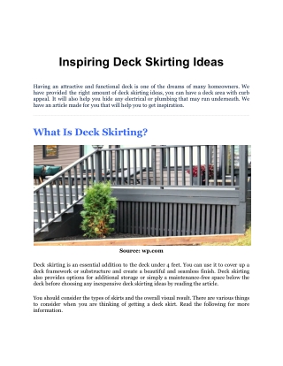 Inspiring Deck Skirting Ideas