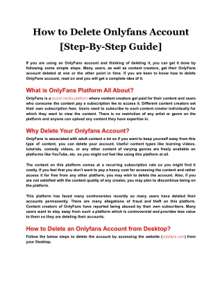 How to Delete Onlyfans Account [Step-By-Step Guide]