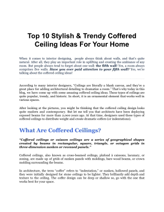 Top 10 Stylish & Trendy Coffered Ceiling Ideas For Your Home