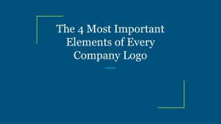 The 4 Most Important Elements of Every Company Logo
