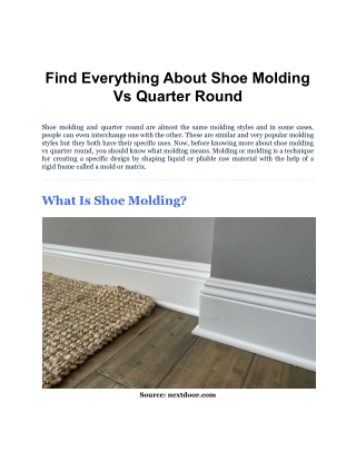 Find Everything About Shoe Molding Vs Quarter Round