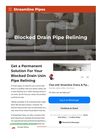 Blocked Drain Pipe Relining
