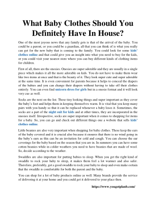 What Baby Clothes Should You Definitely Have In House