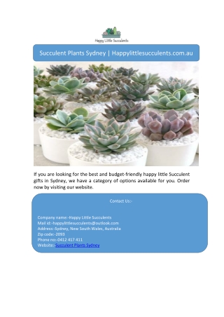 Succulent Plants Sydney | Happylittlesucculents.com.au