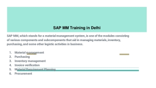 SAP MM Training in Delhi