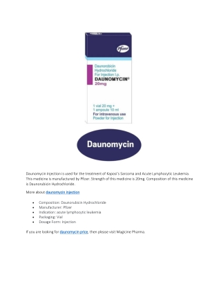Daunomycin injection