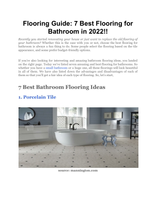 Flooring Guide_ 7 Best Flooring for Bathroom in 2022!!