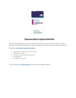daunorubicin hydrochloride injection