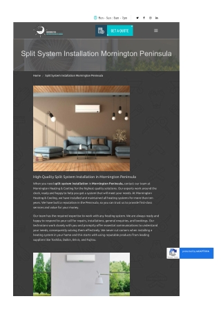 Split System Installation Mornington Peninsula