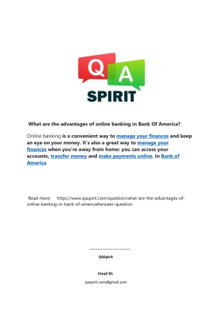 What are the advantages of online banking in Bank Of America-converted
