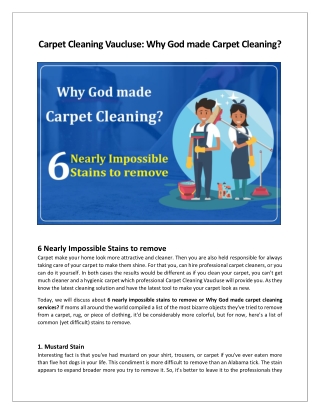 Why God made Carpet Cleaning