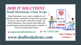 Readymade Tamil Matrimonial Clone System - DOD IT SOLUTIONS
