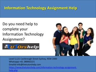 Information Technology Assignment Help ppt