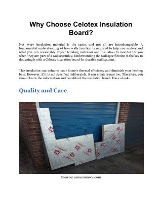 Why Choose Celotex Insulation Board_