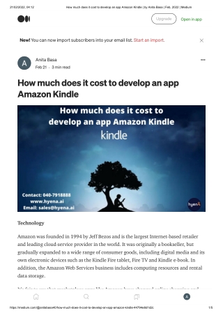 How much does it cost to develop an app Amazon Kindle _ by Anita Basa _ Feb, 2022 _ Medium