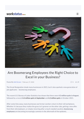 Are Boomerang Employees the Right Choice to Excel in your Business?