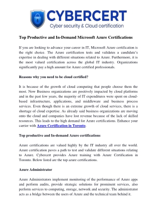 Top Productive In-Demand Microsoft Azure Certifications