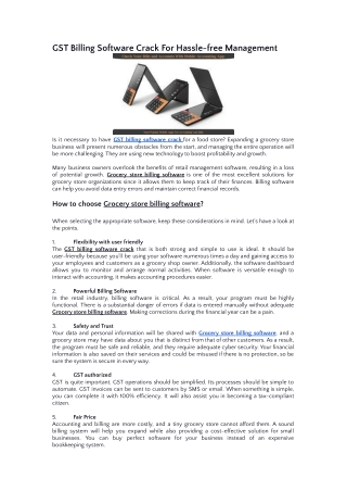 GST Billing Software Crack For Hassle-free Management