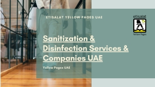 Sanitization & Disinfection Services & Companies UAE