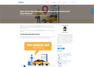 Uber Clone App Development: Working Mechanism and Vital Features