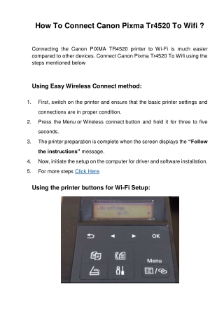 How To Connect Canon Pixma Tr4520 To Wifi _ - Complete Guide