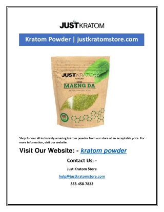 Kratom Powder | justkratomstore.com