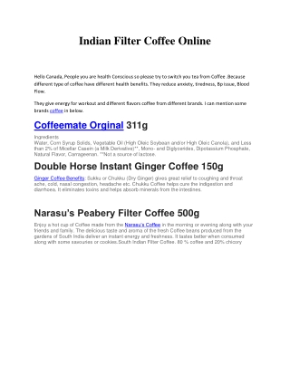 Indian Filter Coffee Online- BuddyBasket