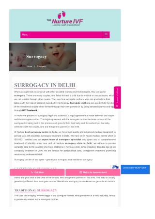 Best Surrogacy Centre in Delhi | The Nurture IVF
