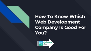 How To Know Which Web Development Company Is Good For You