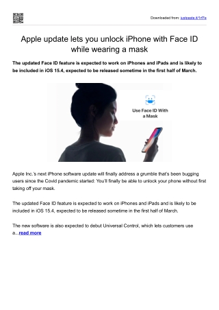 Apple update lets you unlock iPhone with Face ID while wearing a mask