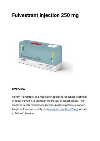 Fulvestrant injection 250 mg (1)