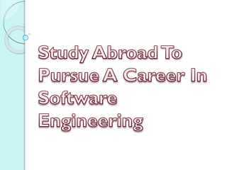 Study Abroad To Pursue A Career In Software Engineering