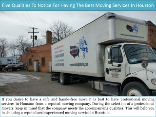 Five Qualities To Notice For Having The Best Moving Services In Houston