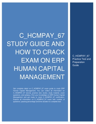 C_HCMPAY_67 Study Guide and How to Crack Exam on ERP Human Capital Management