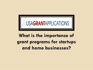 What is the importance of grant programs for startups and home businesses?