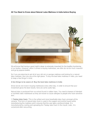 All You Need to Know about Natural Latex Mattress in India before Buying (1)