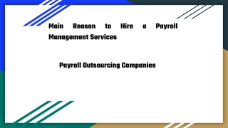 Main Reason to Hire a Payroll Management Services