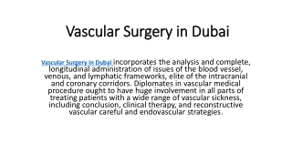 Vascular Surgery in Dubai
