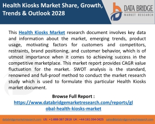 Health Kiosks Market Trends, Revenue, Share, Future Opportunities