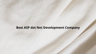 Best ASP dot Net Development Company