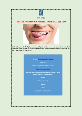 Braces Specialist In Bhopal | Smile-gallery.com